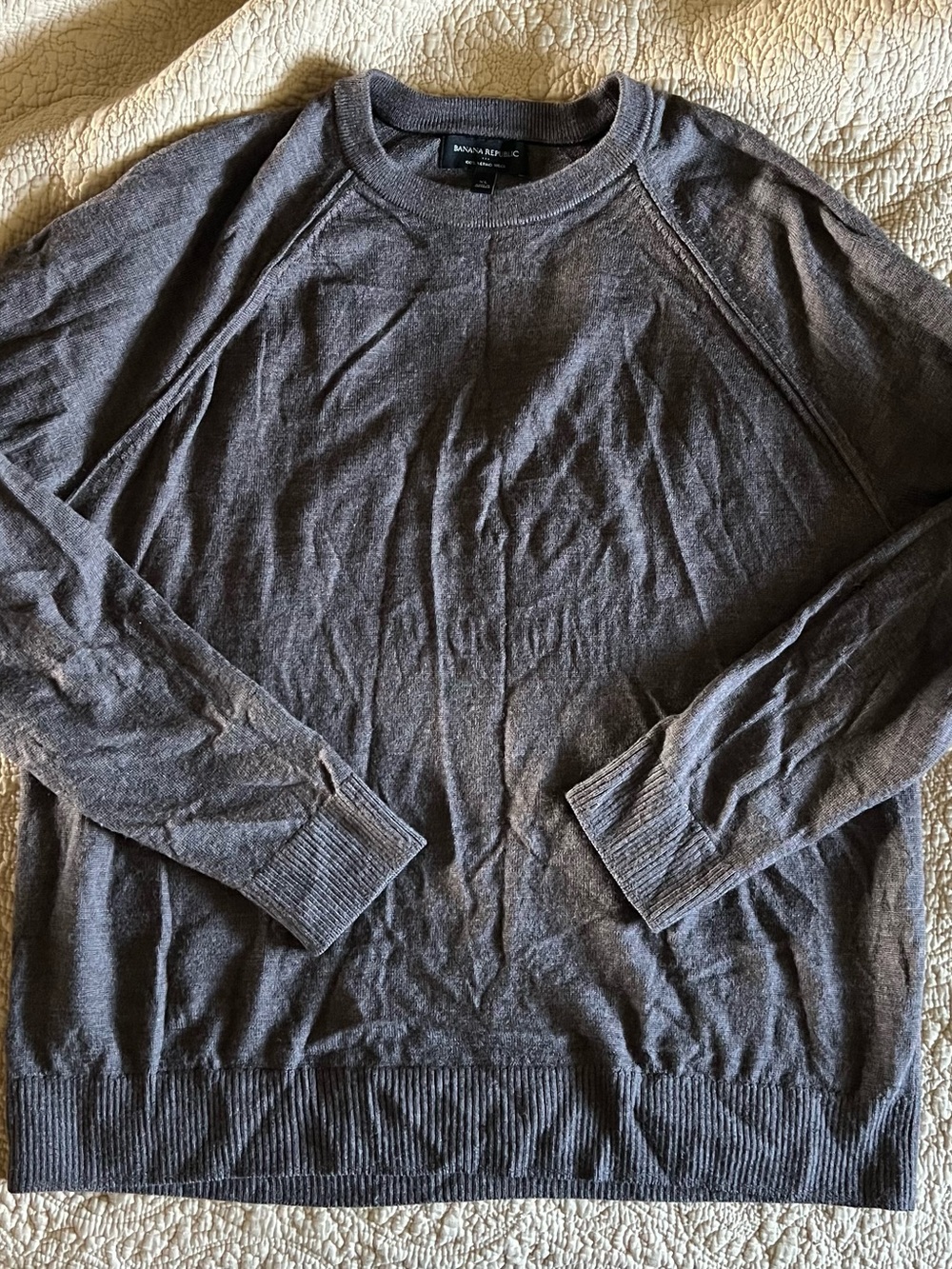 Banana Republic Men's Charcoal Crewneck Sweater